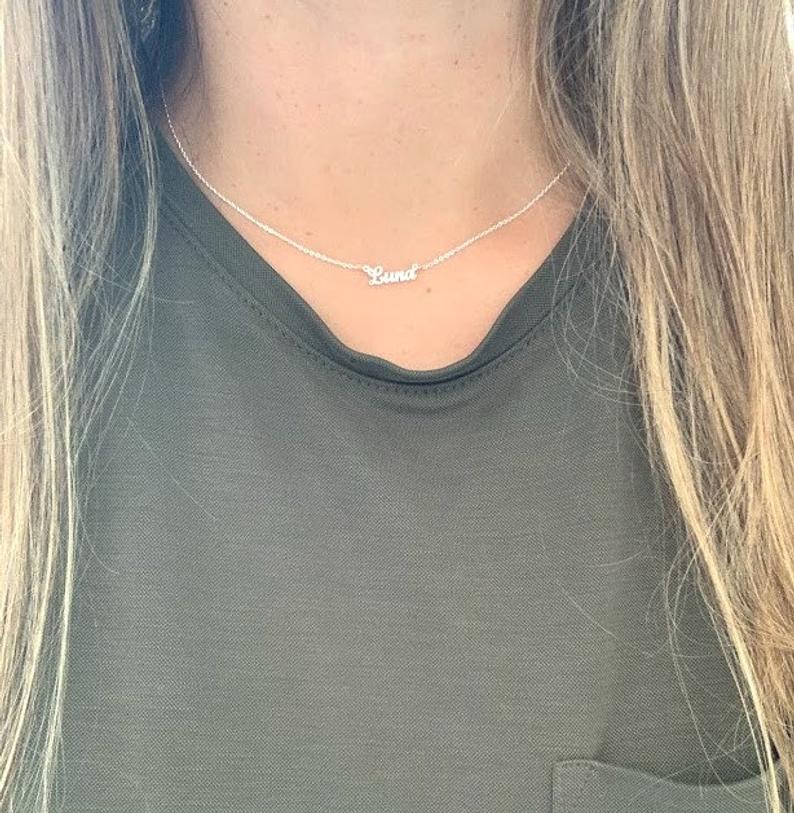 Mom's Dainty Personalized Necklace • Children Names • 925 Sterling Silver • 3MM Dainty Name Necklace for Mom • Dainty Custom Name Necklace