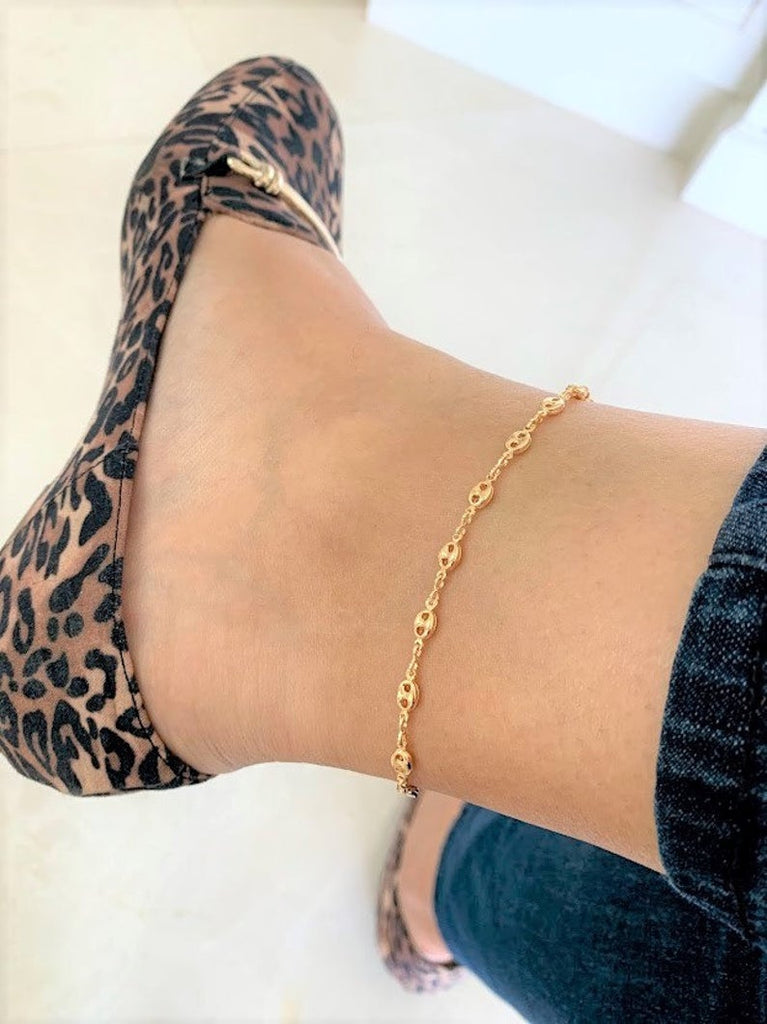 4MM Mariner Style Gold Anklet  | Gold-filled