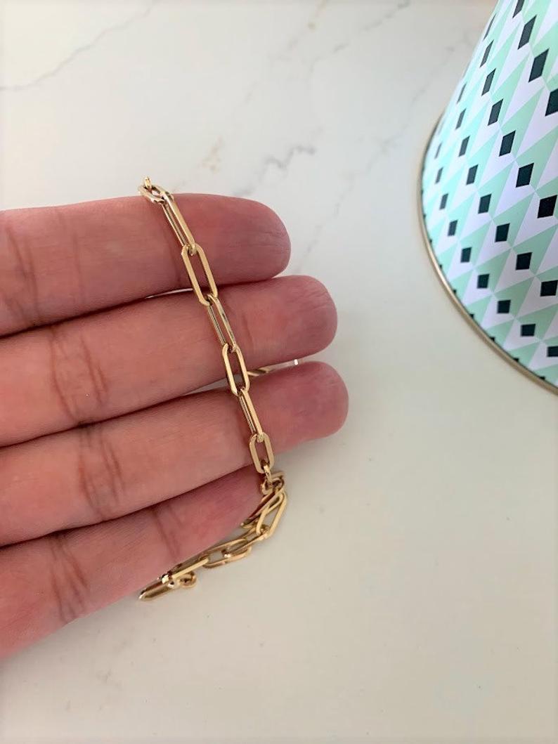 14K Gold Paperclip Chain Necklace