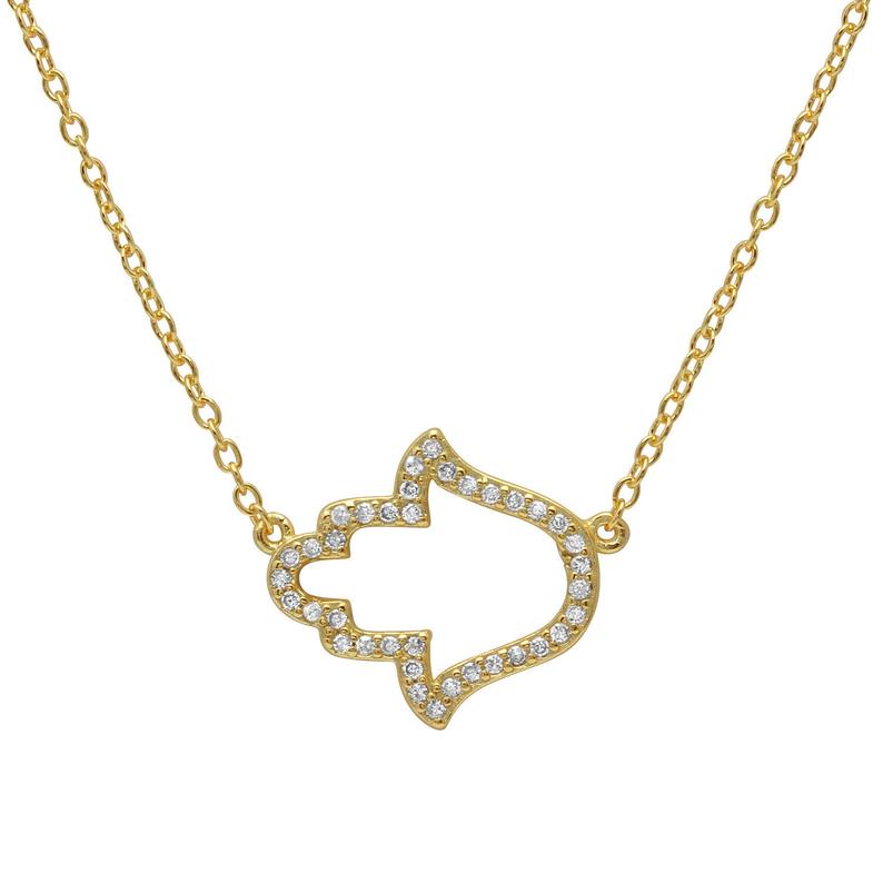 Hamsa Necklace in Sterling Silver