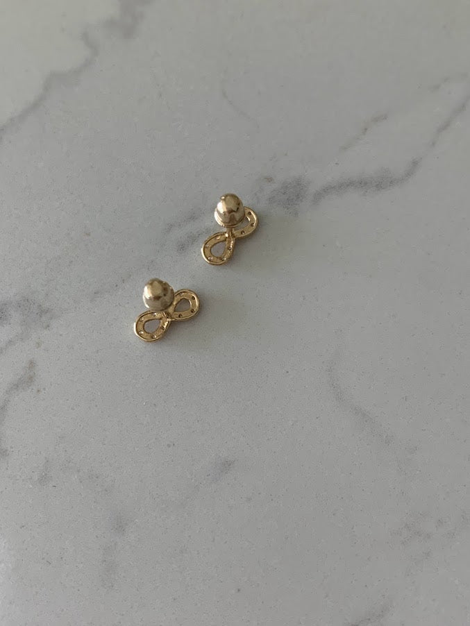 Infinity Earrings in 14K Yellow Gold, Tiny Screw Back Earrings, Dainty Infinity Studs, 14K Gold Earrings, Figure 8 Earrings, Everyday Studs